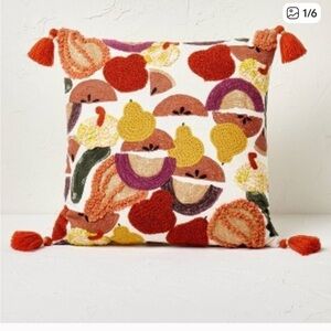 18"x18" Square Cotton Embroidered Harvest Accent Pillow - Opalhouse™ NWT